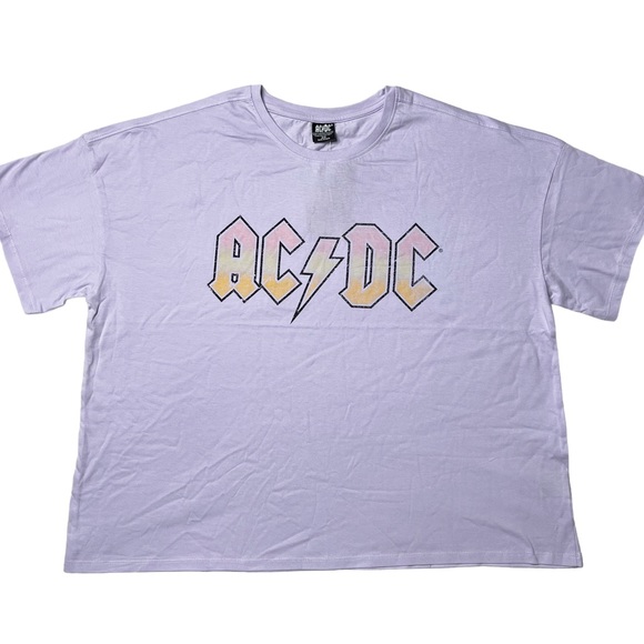 AC/DC | Tops | Nwt Acdc Short Sleeve Logo Tshirt In Lavender Womens ...